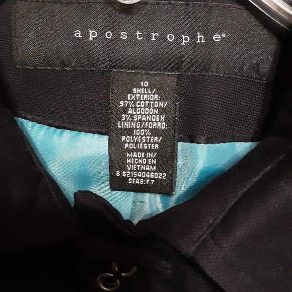 Black Blazer / Jacket with Blue Lining Size 10 - Picture 12 of 12
